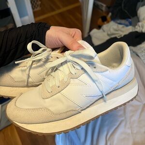 New Balance Women's White and Cream Sneakers